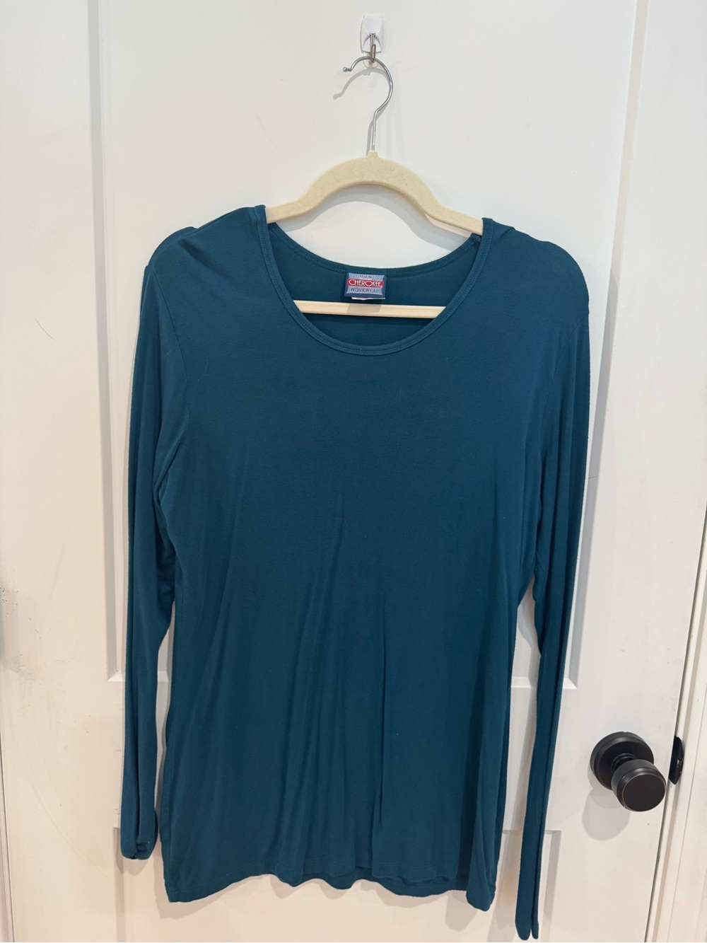 Cherokee Teal Long Sleeve Scoop Neck Top